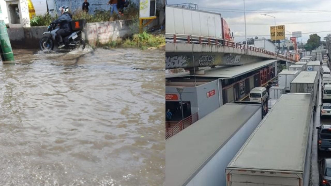 Caos en Vía López Portillo: inundaciones en Tultitlán