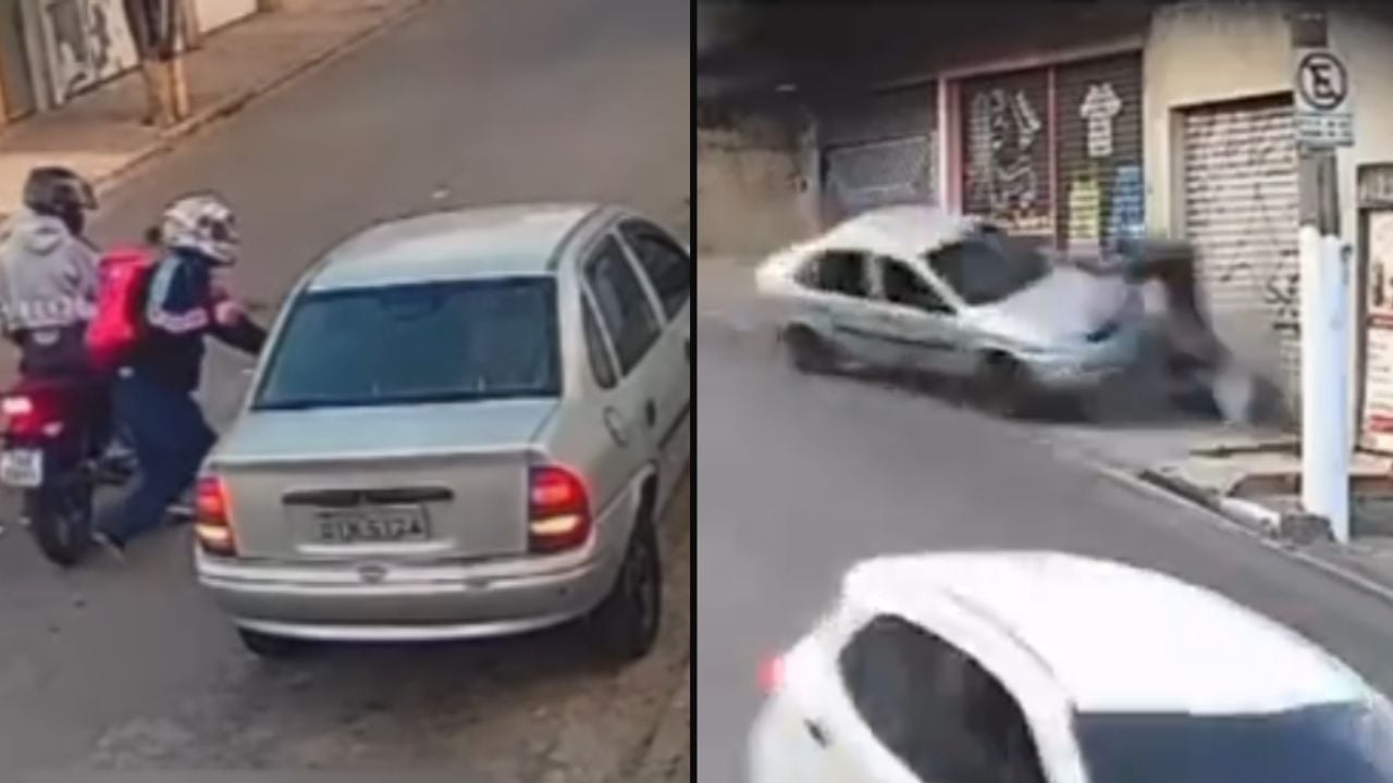 Atropella a sus 2 asaltantes minutos después del robo en São Paulo